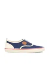Valentino Garavani Blue Low Top Sneakers With Vlogo Patch On The Side In Cotton Man In Blue