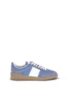 Valentino Upvillage Suede-trimmed Leather Sneakers In Blue