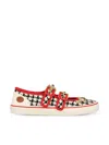 Valentino Off-white & Black Dollyboard Sneakers In Classic Red