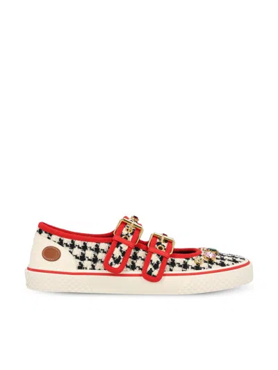 Valentino Garavani Off-white & Black Dollyboard Sneakers In Multi
