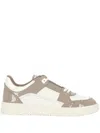 Valentino Freedots Leather Sneakers In Dark Sand/bianco/bianco/bianco