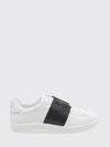 Valentino Garavani Minimalist Leather Sneakers With Contrasting Stripe Detail And Vlogo Signature In White