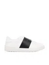 Valentino Open Sneaker With Contrasting Panel And Studded Heel In White