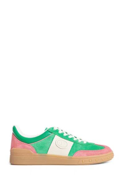 Valentino Garavani Multicolor Suede Upvillage Sneakers In Green