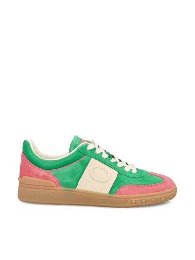 Valentino Garavani Multicolor Suede Upvillage Sneakers In Green