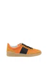 Valentino Upvillage Leather And Nylon Low Top Sneaker In Orange
