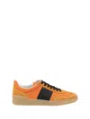 Valentino Upvillage Leather And Nylon Low Top Sneaker In Orange
