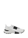 Valentino True Act Low Top Trainer In Mesh And Rubberised Fabric In White