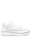 Valentino Calf Leather And Fabric Mid-top Runboot Sneakers In White