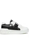 Valentino One Stud Xl Low-top Sneaker In Nappa Leather And Jacquard Toile Iconographe Technical Fabric In White