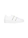 Valentino Garavani White Leather Rockstud Untitled Sneakers In White