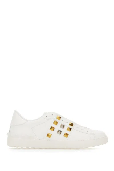 Valentino Garavani Valentino Rockstud Untitled Sneaker In Calfskin In White