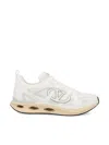 Valentino White Leather And Fabric Vlogo Easyjog Sneakers In White