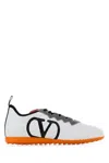 Valentino Garavani White Sneakers With Asymmetric Toe And Vlogo Detail On The Side In Tech Fabric Ma In White