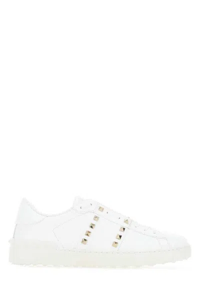 Valentino Garavani Valentino Rockstud Untitled Leather Sneaker In White