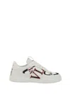Valentino Leather Imperfections Low-top Sneakers With Perforated Toe In White