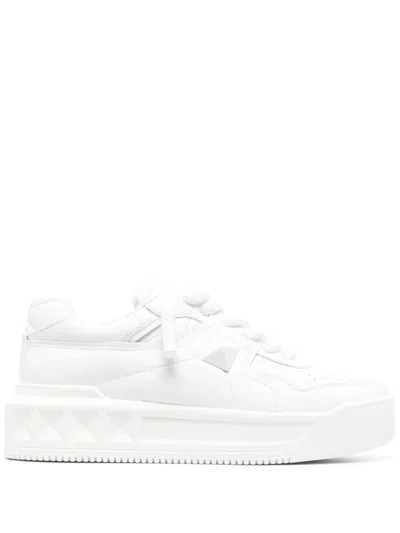 Valentino Garavani White Nappa Leather One Stud Xl Sneakers
