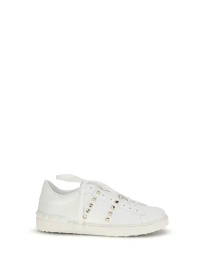 Valentino Garavani Valentino Rockstud Untitled Leather Sneaker In White
