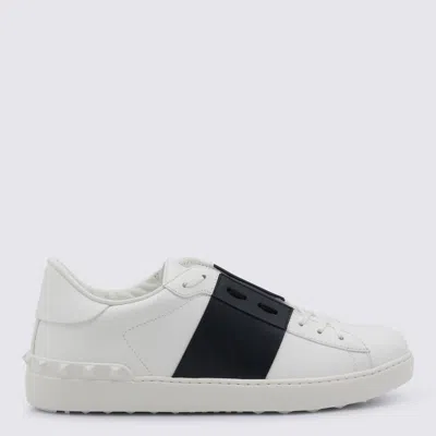 Valentino Garavani Open Leather Sneakers With Contrast Band And Stud Details Shoes In White