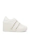 Valentino Garavani Open Disco Wedge Trainer In Calfskin 85mm Woman White 40.5 In White