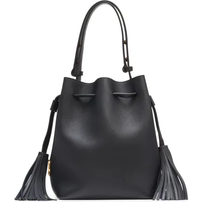Valentino Garavani So Seau Leather Drawstring Bucket Bag In Black