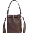 Valentino Garavani So Seau Small Leather Bucket Bag In Brown