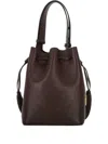 Valentino Borsa A Secchiello Vlogo Signature In Pelle Cioccolato  Donna In Brown
