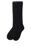 Valentino Mohair Knee-high Ribbed Socks In Black
