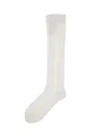 Valentino Perforated Cotton Socks With V-logo In White