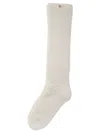 Valentino Perforated Cotton Socks For In White