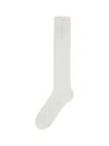 Valentino Perforated Cotton Socks With V-logo In White