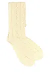 Valentino Garavani Cream Cotton Blend Socks In Yellow