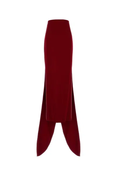 Valentino Garavani Solid Cady Satin Skirt In Red