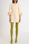 Valentino Beige Crepe Couture Short Dress In Neutral