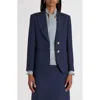 Valentino Single Breast Wool Silk Blazer In Blue
