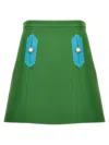 Valentino Green Logo Solid Skirt In Green