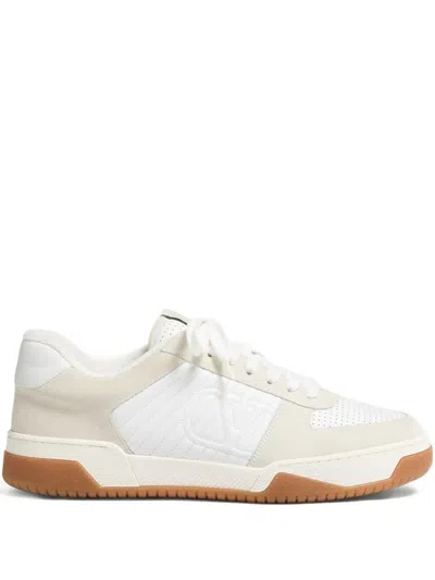 Valentino Garavani Sparry Sneakers In Split Leather And Nappa Shoes In White