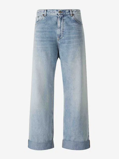 デニム・ジーパン Valentino Garavani Light Blue Straight Jeans 7B3DD19O94W508 Valentino Garavani Straight Denim Jeans In Denim Light Blue