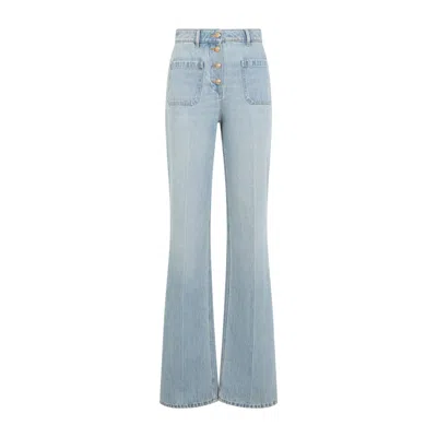 Valentino Garavani Straightleg Cotton Denim Jeans In Light Blue