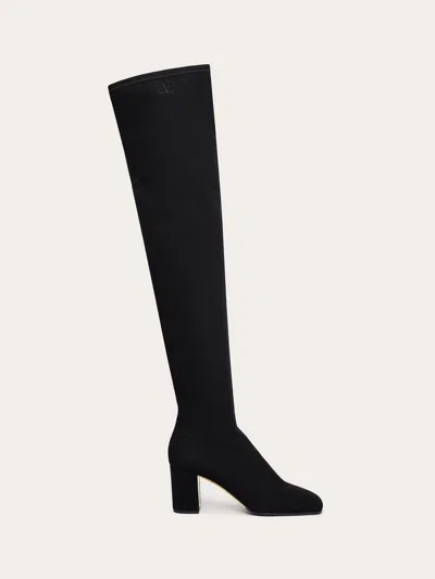 Valentino Garavani Stretch Fabric Boots Shoes In Black