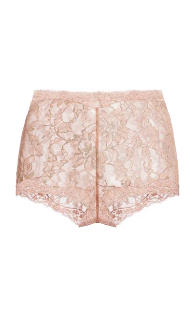 Valentino Garavani Stretch Lace Mini Shorts In Pink