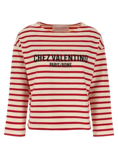 Valentino Garavani Striped Cotton Jersey T-shirt In Multi
