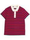 Valentino Garavani Striped Polo Shirt In Red