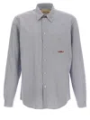 Valentino Garavani Striped Shirt Shirt And Blouse Light Blue In Gray