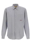 Valentino Garavani Striped Shirt Shirt And Blouse Light Blue In Gray
