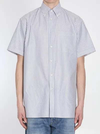 Valentino Garavani Striped Shirt In Blue