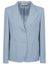 Valentino Garavani Structured Light Blue Crepe Couture Blazer In Blue