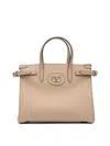 Valentino Garavani Structured Shoulder Bag With Dual Handles In Neutral