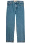 Valentino Five-pocket Denim Trousers Featuring Button Embellishments In Blue