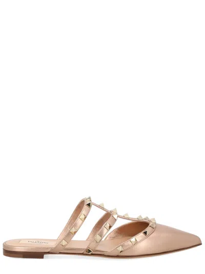 Valentino Garavani Studded Pointed-toe Flat Mule In Pink